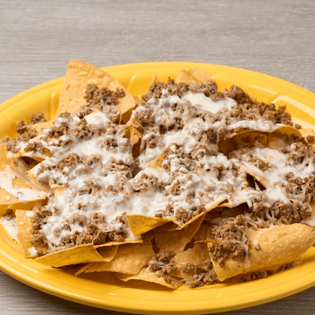 Ground beef nachos.